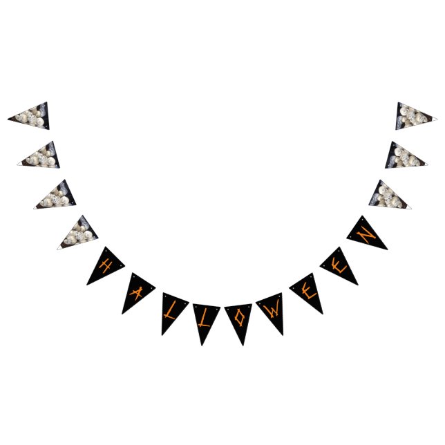 Bandeirinha Crânios Assustadores com globos oculares (Todos)