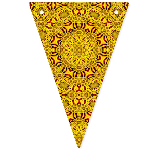 Bandeirinha Cravos-de-defunto amarelos & caleidoscópio (Décima sexta bandeira)