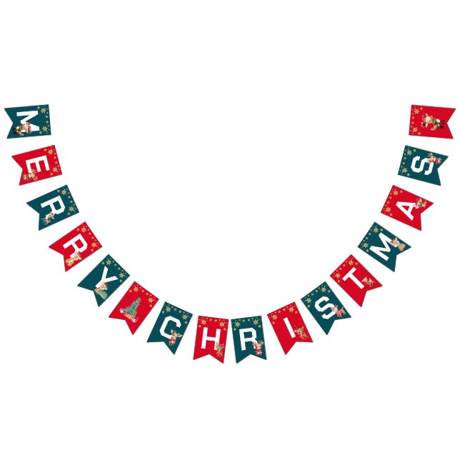 Bandeirinha Crena de água verde vermelha Festa de Merry Xmas (Todos)