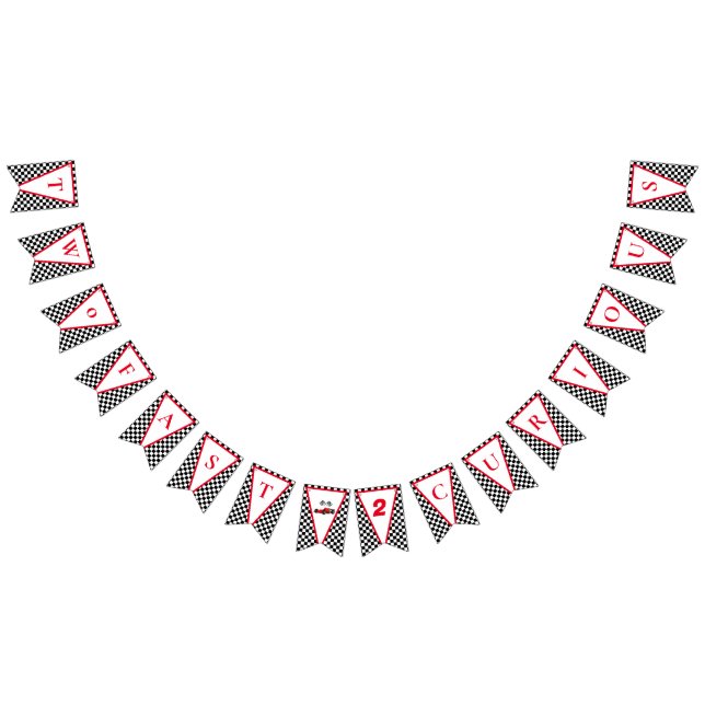 Bandeirinha Crescendo DOIS segundos aniversários Race Car Boy (Todos)