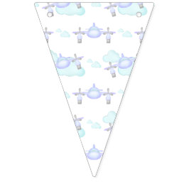 Bandeirinha Crianças Aviões Voadores de Avião Lilac Aniversári