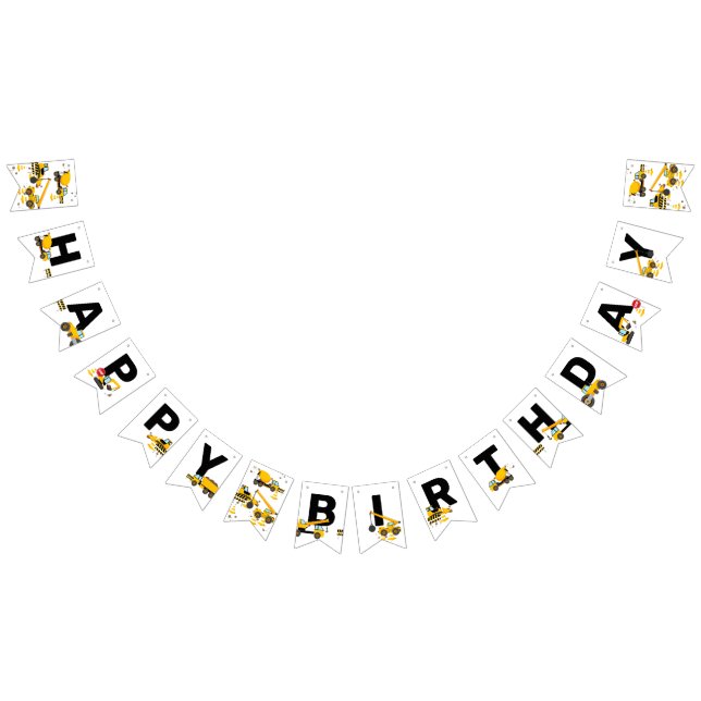 Bandeirinha Crianças de Construção Feliz Festa de Aniversário (Todos)