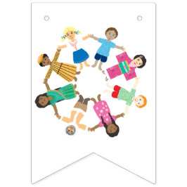 Bandeirinha Crianças do mundo de mãos dadas