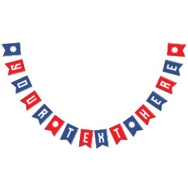 Bandeirinha CRIE seu próprio banner vermelho branco e azul