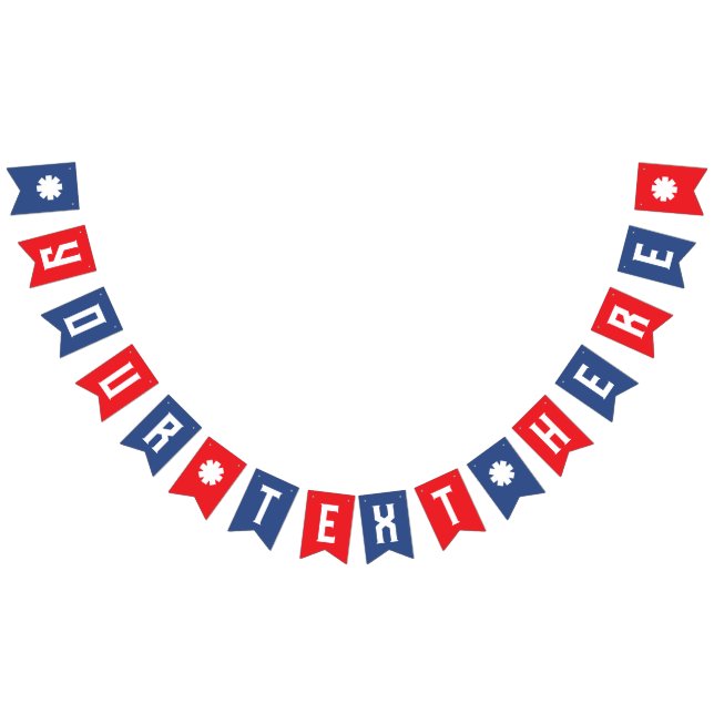 Bandeirinha CRIE seu próprio banner vermelho branco e azul (Todos)