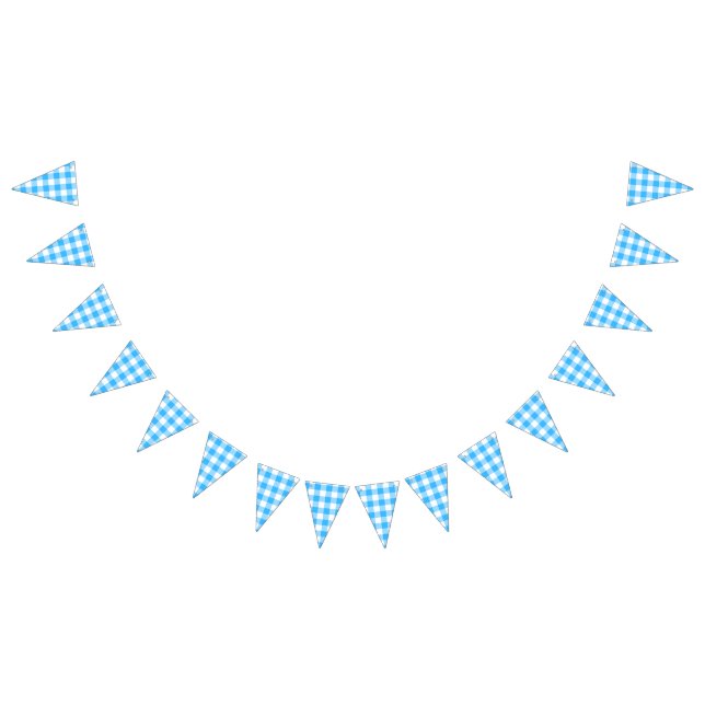 Bandeirinha Crie seu próprio Gingham Azul (Todos)