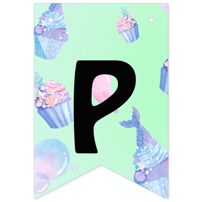 Bandeirinha cupcake bonito, doce Festa de aniversário de serei (Quarta Bandeira)