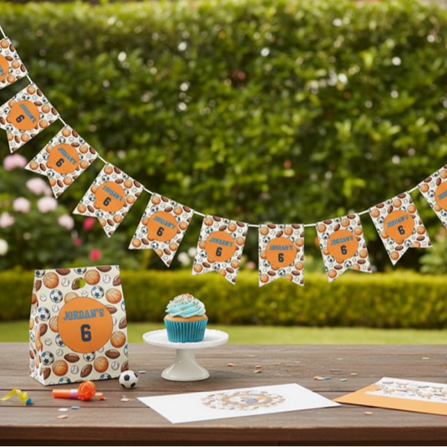 Bandeirinha Custom Birthday Sports Theme (Criador carregado)