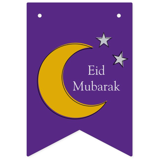 Bandeirinha Customizable Modern Minimalist Eid Bunting - (Primeira Bandeira)