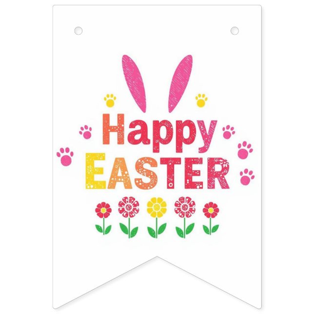 Bandeirinha cute bunny painting Easter Eggs wrapping paper  (Primeira Bandeira)