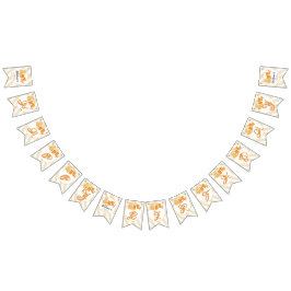 Bandeirinha Cute Fat Orange Cat 1st Birthday