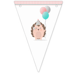 Bandeirinha Cute Hedgehog Birthday