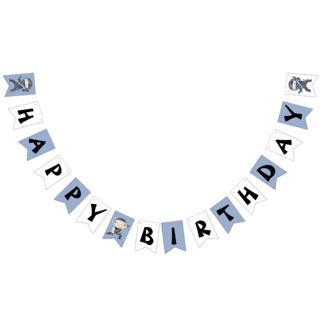 Bandeirinha Cute Little Ninja Happy Birthday Bunting Flags (Todos)