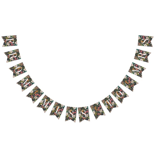 Bandeirinha Da Senhorita à Sra. Banner Marinho Tropical (Todos)