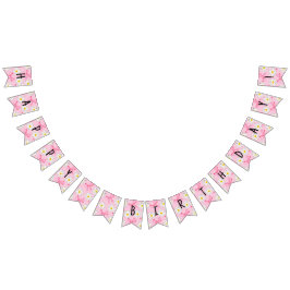 Bandeirinha Daisy Flower and Bow Birthday Bunting Banner