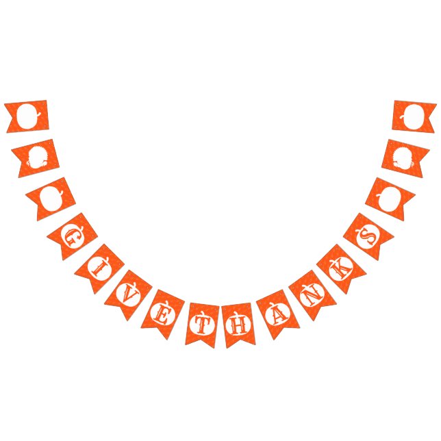 Bandeirinha Dê aos Obrigados Pumpkin Laranja Patterno Ação de  (Todos)