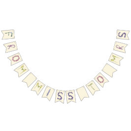 Bandeirinha De solteira a senhora - floral boho