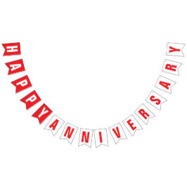 BANDEIRINHA DECOR ANIVERSÁRIA FELIZ, VERMELHO + BRANCO