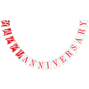 BANDEIRINHA DECOR VERMELHA DO ANIVERSÁRIO FELIZ