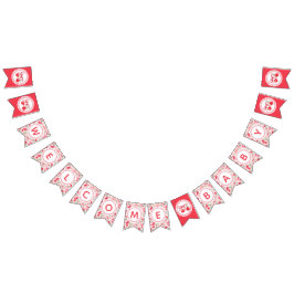 Bandeirinha Decoração de boas-vindas do Chá de fraldas Cherry