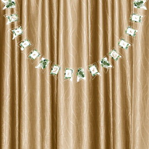 Bandeirinha Decoração de casamento com folhas tropicais verdes