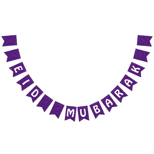 Bandeirinha Decorações de banner roxo Eid Mubarak (Todos)