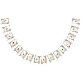 Bandeirinha Decorative Floral Frame with Pearls Bunting Flag