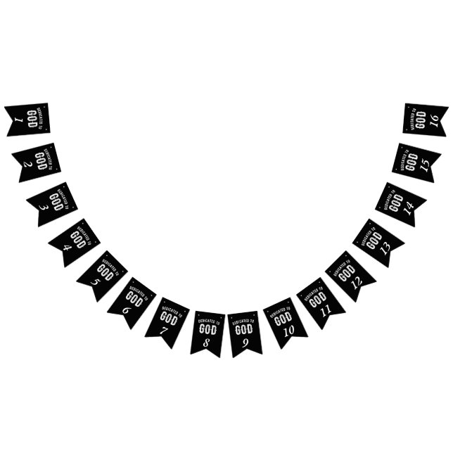 BANDEIRINHA DEDICADO A DEUS TEXTO BRANCO LEGAL PERSONALIZÁVEL (Todos)