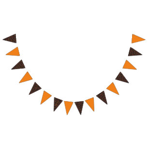 Bandeirinha Deixar Cair O Banner Da Festa (Castanho E Laranja)