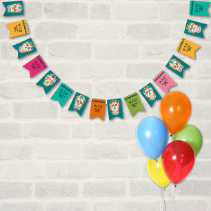 Bandeirinha Descanse meus 20 anos de idade personalizados, crâ