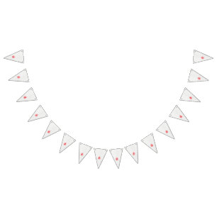 Bandeirinha desenho de uma flor vermelha sobre fundo branco