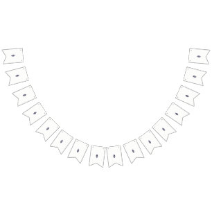 Bandeirinha design de uma flor azul e negra