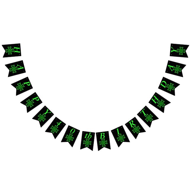 Bandeirinha Design do Nó Celta Irlandês Verde Brilhante a Pret (Todos)