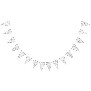 Bandeirinha Design floral branco e preto elegante d
