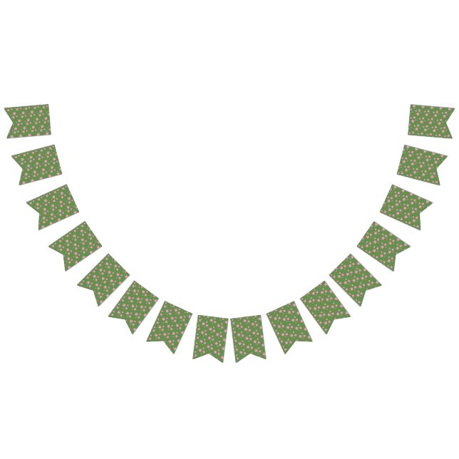 Bandeirinha Design moderno das estrelas verdes cor-de-rosa (Todos)