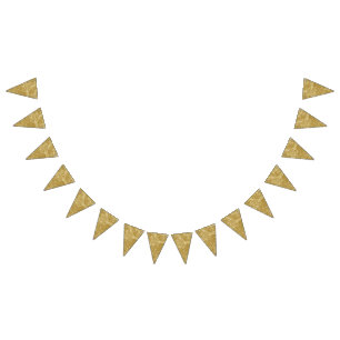 Bandeirinha Design têxtil elegante com um ouro de fundo