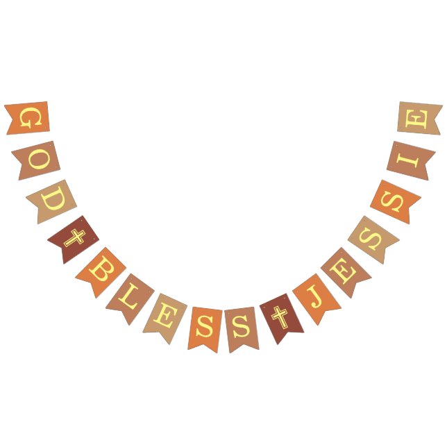 Bandeirinha Deus Abençoe 6 Letras Neutros Batismo Confirmação (Todos)