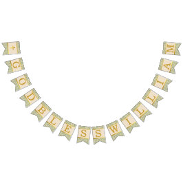 Bandeirinha Deus abençoe 7 Cartas Verde deixa comunhão de bati