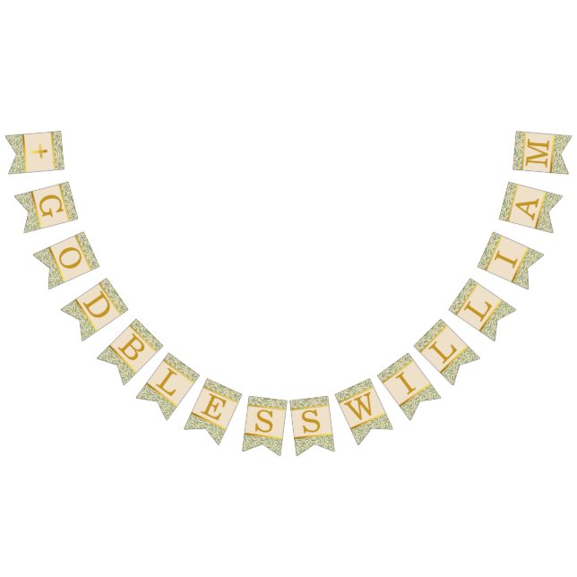 Bandeirinha Deus Abençoe 7 Letras Folhas Verdes Batismo Comunh (Todos)