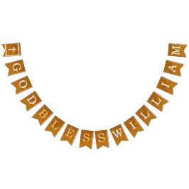 Bandeirinha Deus abençoe 7 Letras Nome Comunhão do Batismo Dou