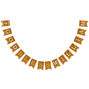 Bandeirinha Deus abençoe 7 Letras Nome Comunhão do Batismo Dou