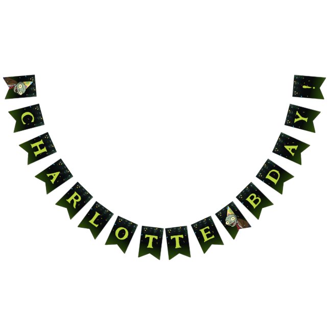 Bandeirinha Dia das Bruxas de Aniversário do Zombie Party (Todos)