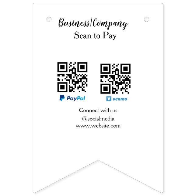 Bandeirinha Digitalize para pagar código q r paypal venmo adic (Primeira Bandeira)
