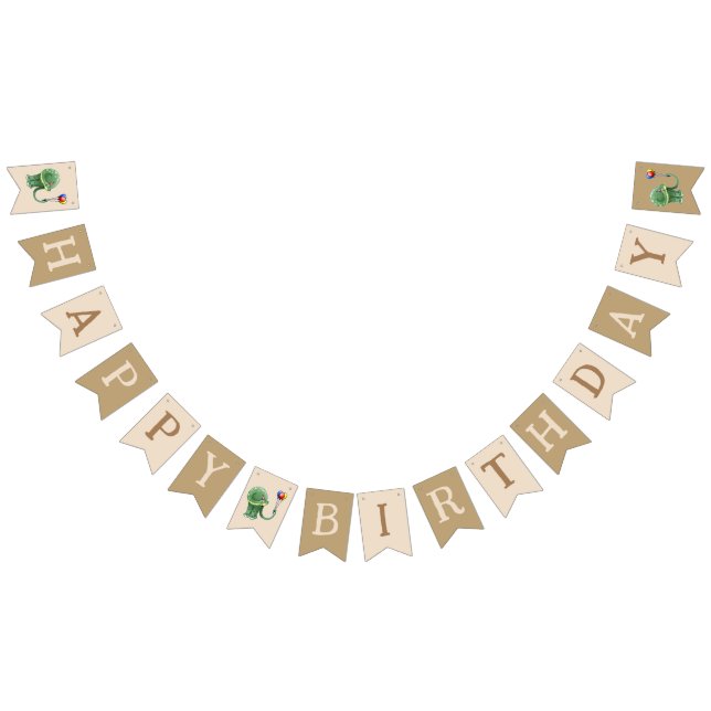 Bandeirinha Dinossauro segurando Balões Aniversário (Todos)