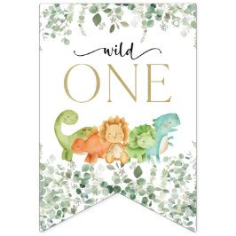 Bandeirinha Dinossauros Cons, T-Rex, Jurássicos, Primeiro Aniv