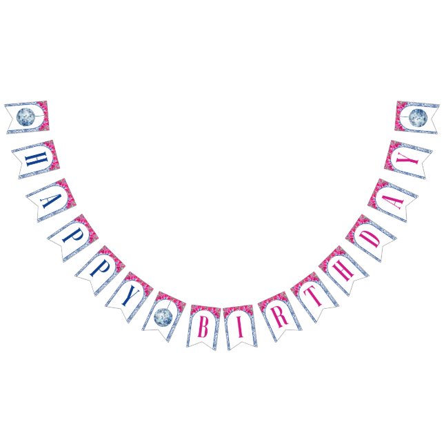 Bandeirinha Disco Mediterrane Mamma Happy Birthday (Todos)