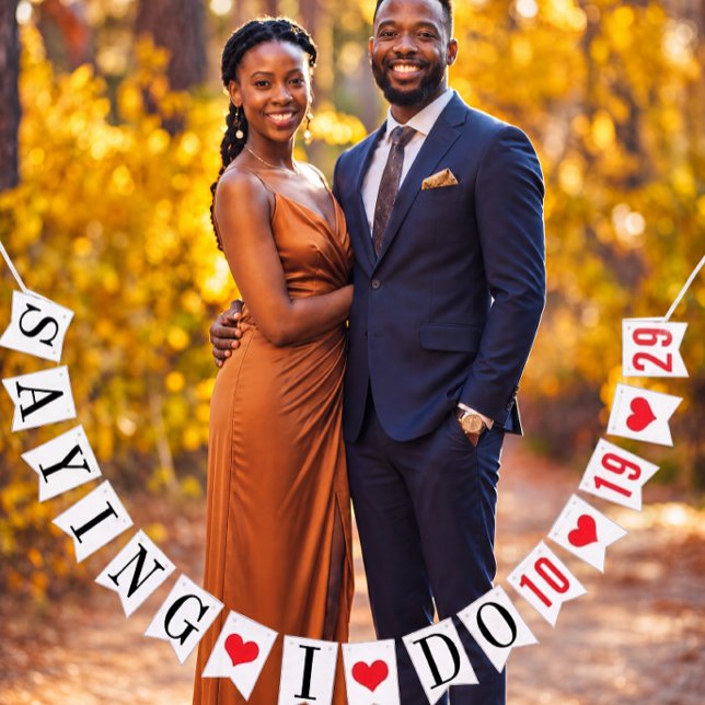 BANDEIRINHA DIZENDO SIM: DATA DE CASAMENTO PERSONALIZADA (Criador carregado)