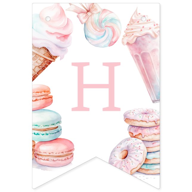 Bandeirinha Doce aniversário de um sorvete (Segunda Bandeira)