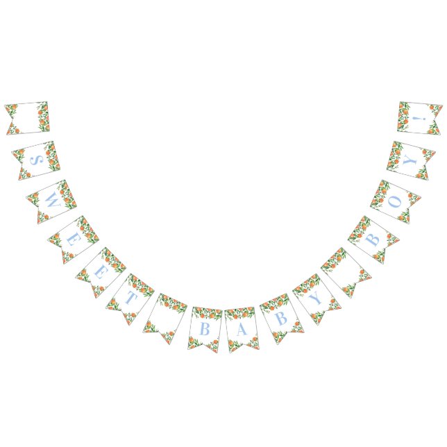 Bandeirinha Doce Menino Citrus Chá de fraldas Azul Pó (Todos)