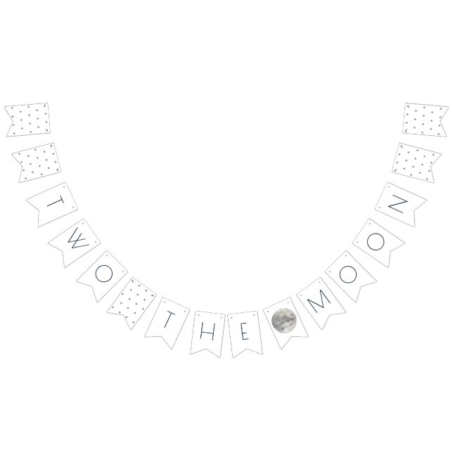 Bandeirinha Dois segundo aniversário da Moon White Silver Boy (Todos)